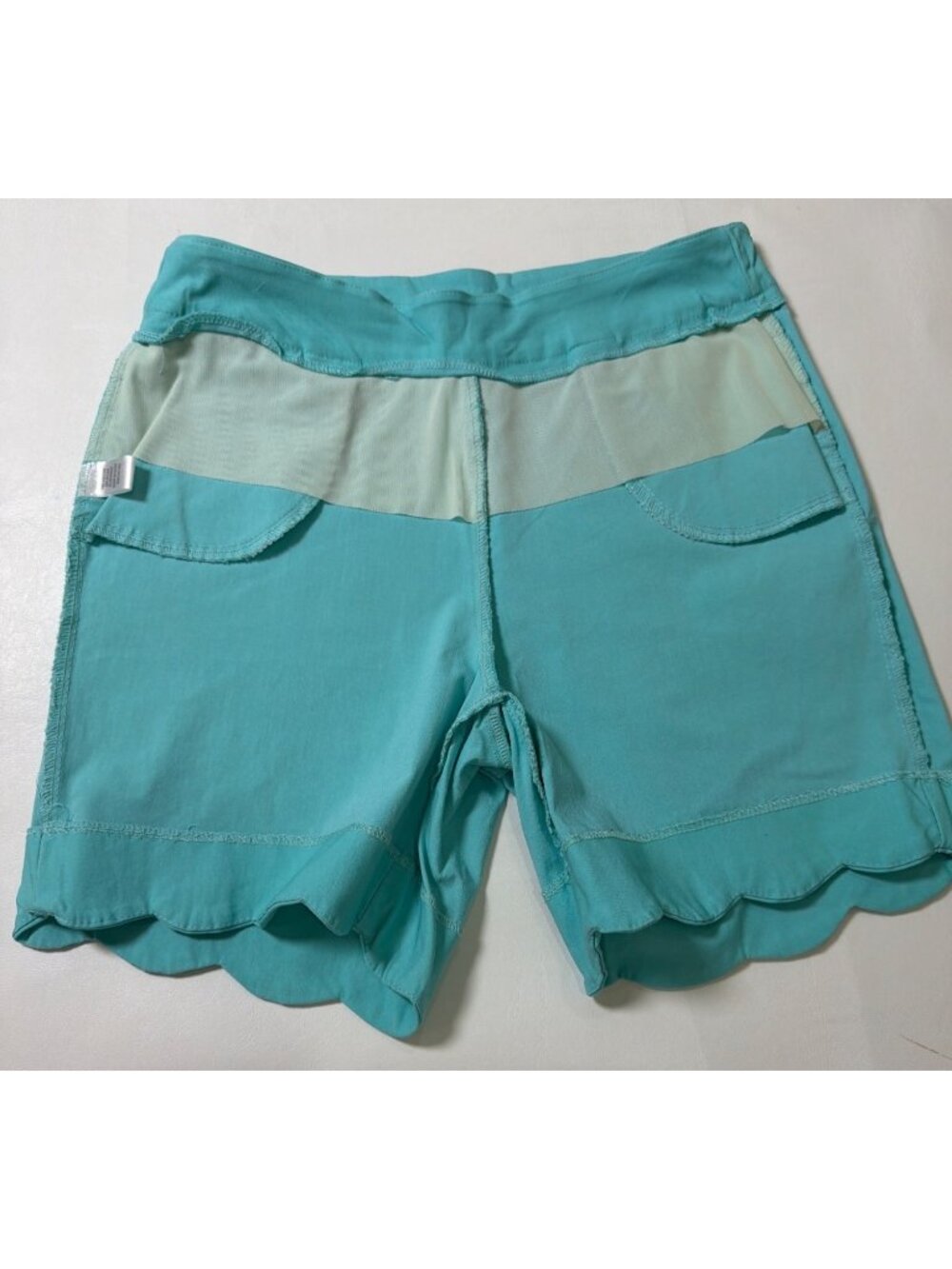 Lulu-B Bangladine Scallop Edge Pull On Beach Shorts - Picture 7 of 9